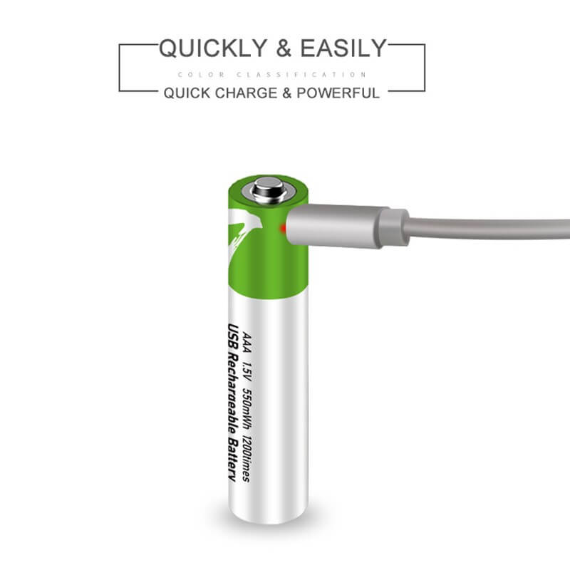 XZENERGY RB40 AAA 750mWh 1.5V Lithium-Ion Type-C Rechargeable Batteries 4 Pcs