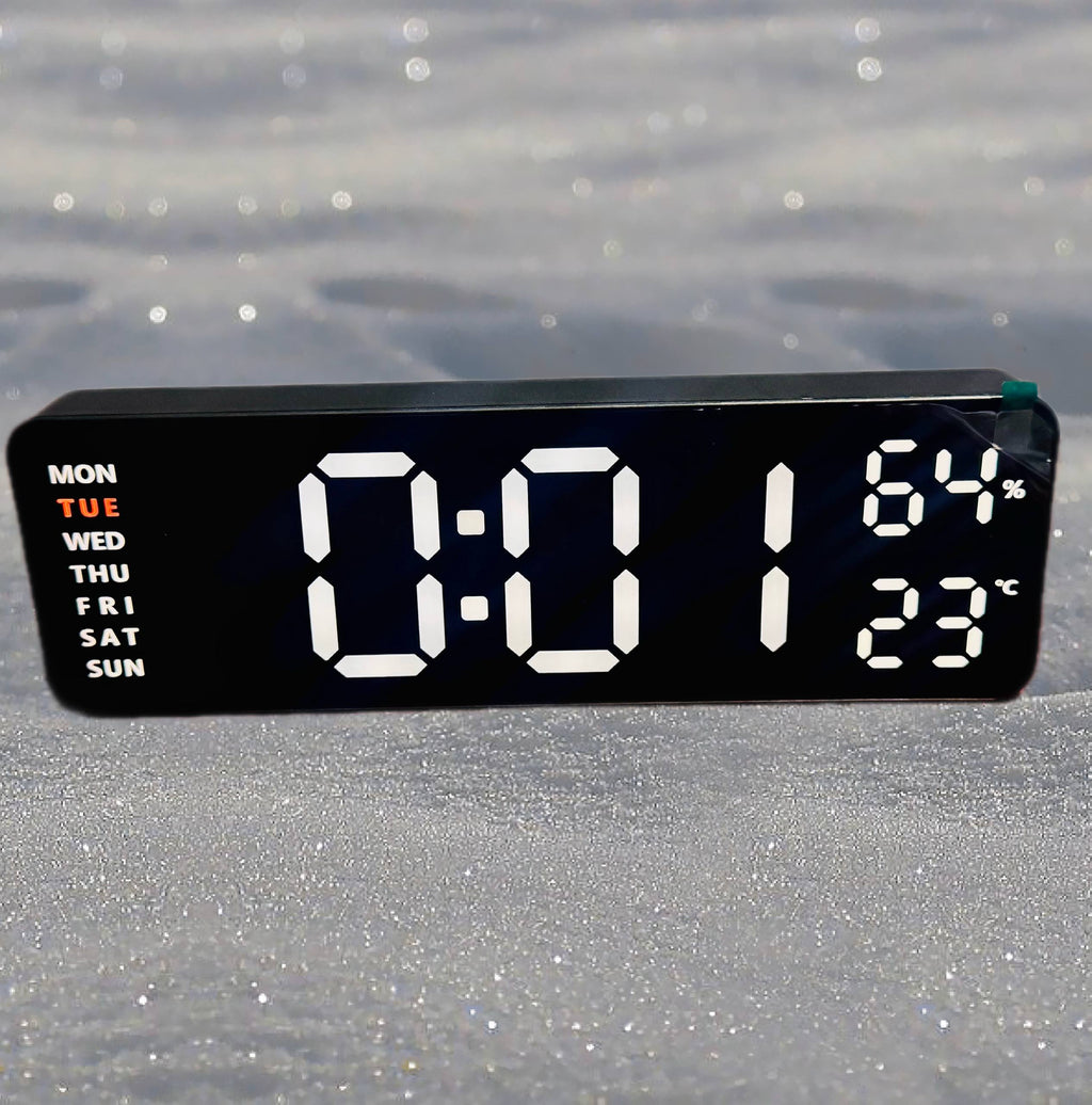 9 inh Multifunctional Led Digital Table Clock 2 Set Alarm Date Temperature Week Display Usb-powered Wall Clocks